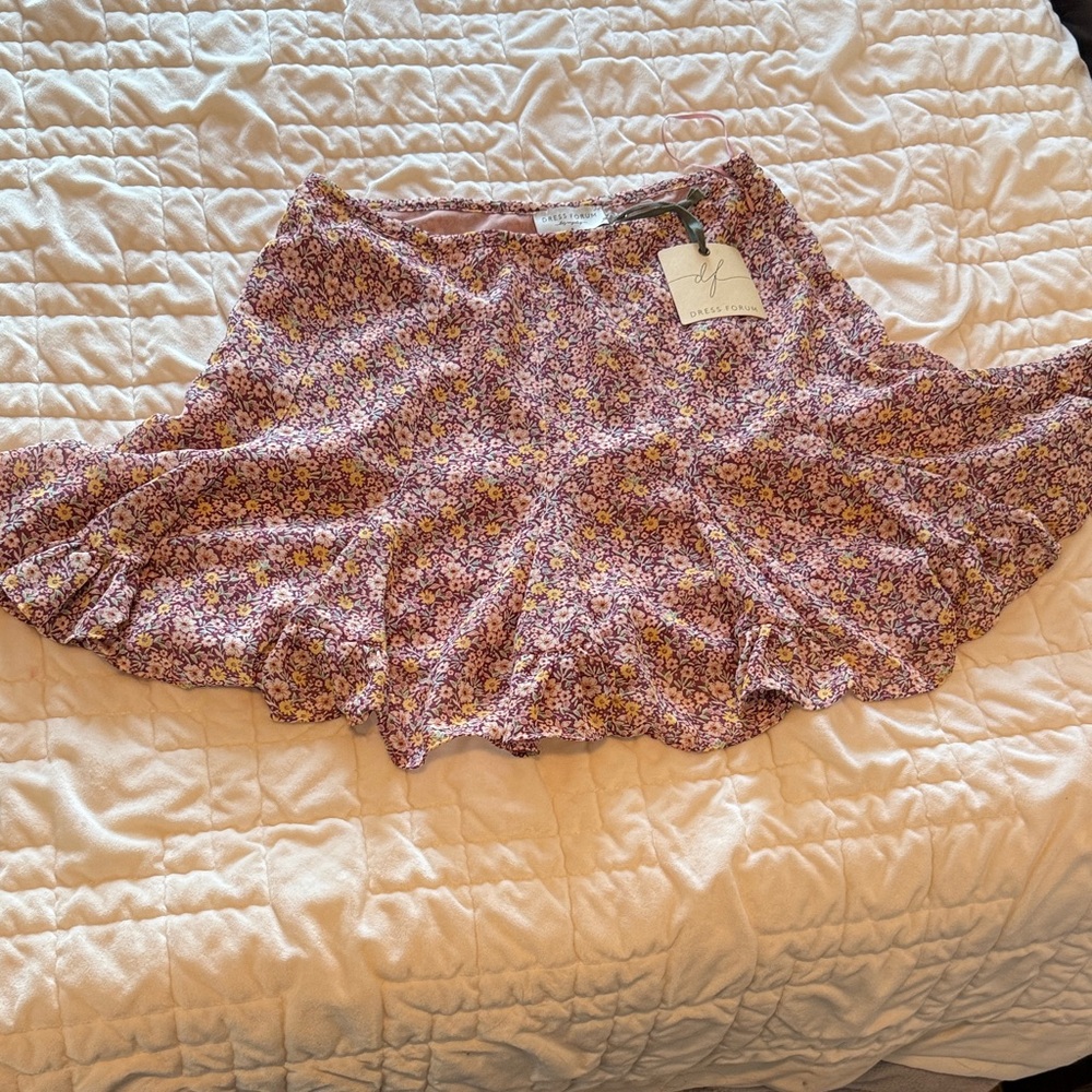 Dress Forum Purple Floral Skater Skort